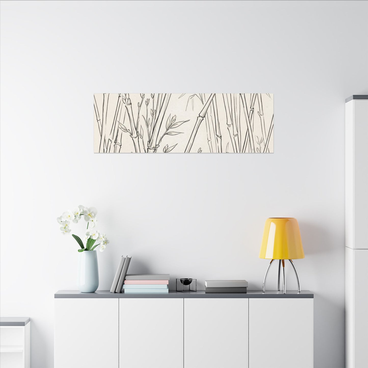 Candlelight Bamboo Grove Canvas Art - Japandi Fukinsei