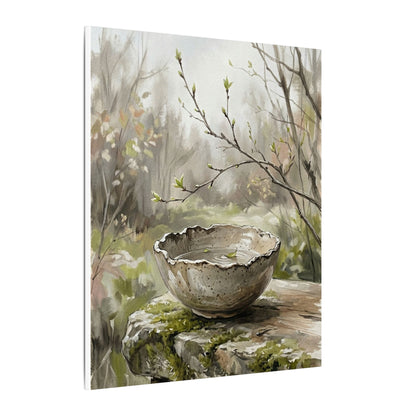 Japandi Ceramic Bowl in Overcast | Minimal Line Canvas Art