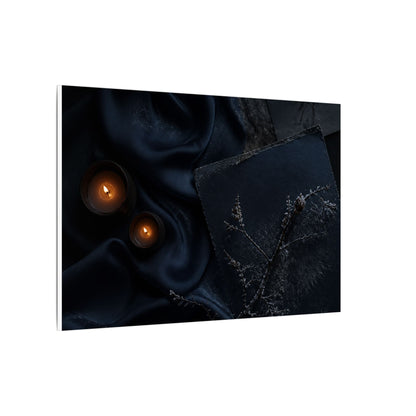 Candlelight Silk Drape Canvas Art - Dark Japandi Kanso