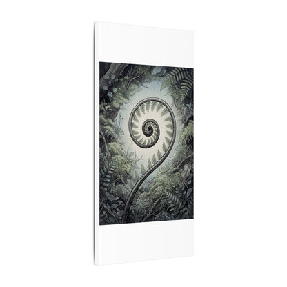 Zen Fern Unfurling in Dawn | Ukiyo E Inspired Canvas Art