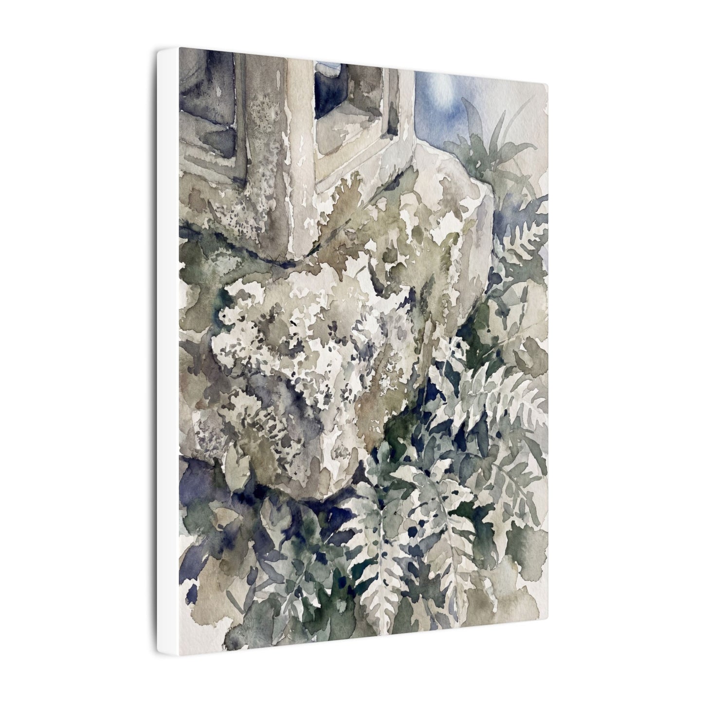 Stone Lantern Watercolor Canvas Art | Elegant Japandi Art