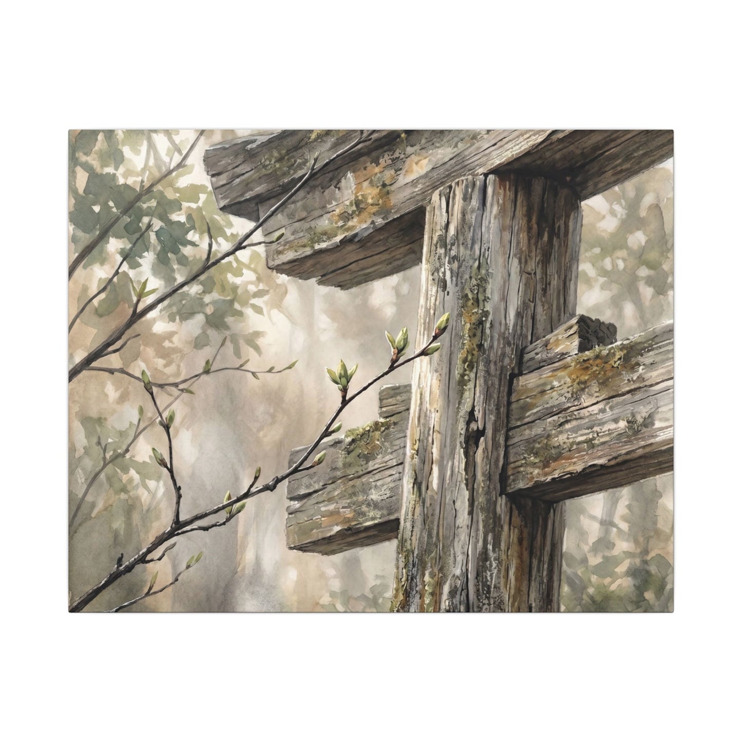 Torii Gate Spring Canvas Art | Japandi Neutral Design