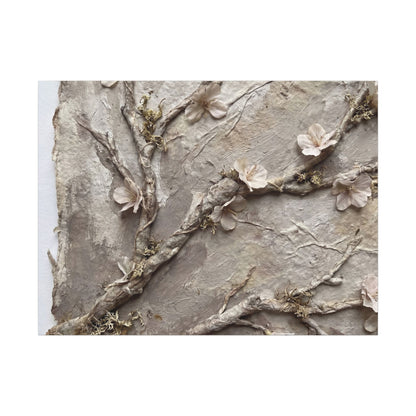 Summer Cherry Blossom Texture Canvas Art | Earthy Decor