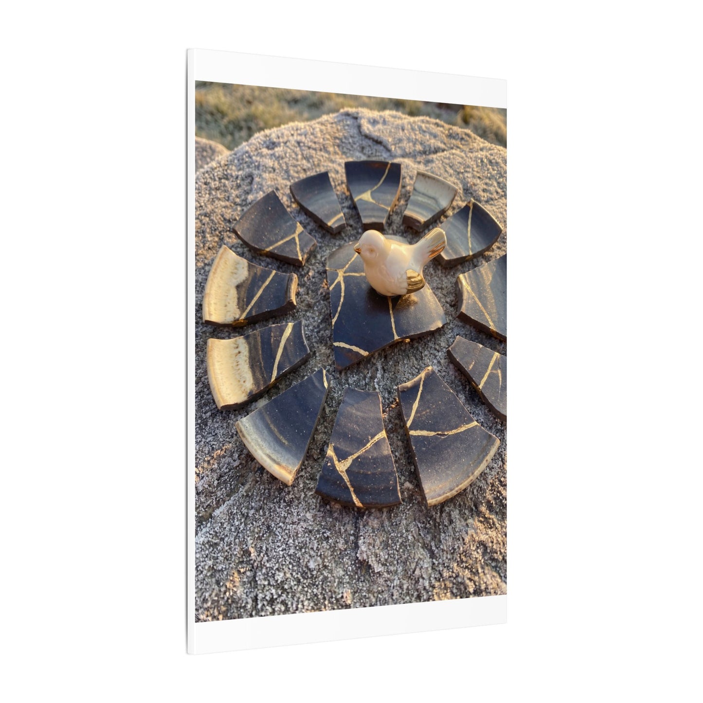 Golden Hour Broken Pottery Canvas Art - Kintsugi Datsuzoku