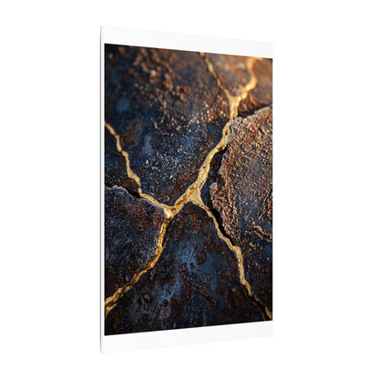 Winter Rust Patina Gold Vein Canvas Art | Resilient Decor