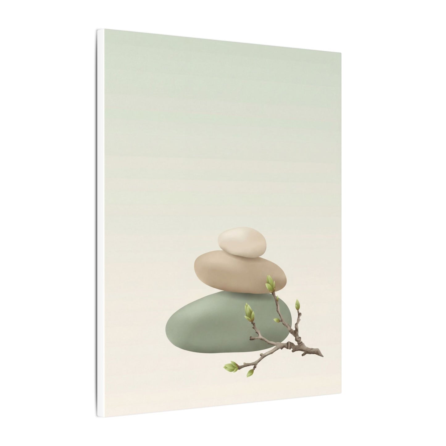 Dawn River Stones Canvas Art - Japandi Fukinsei