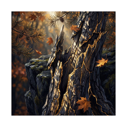 Pine Tree Autumn Wall Art Print | Kintsugi Beautiful Design