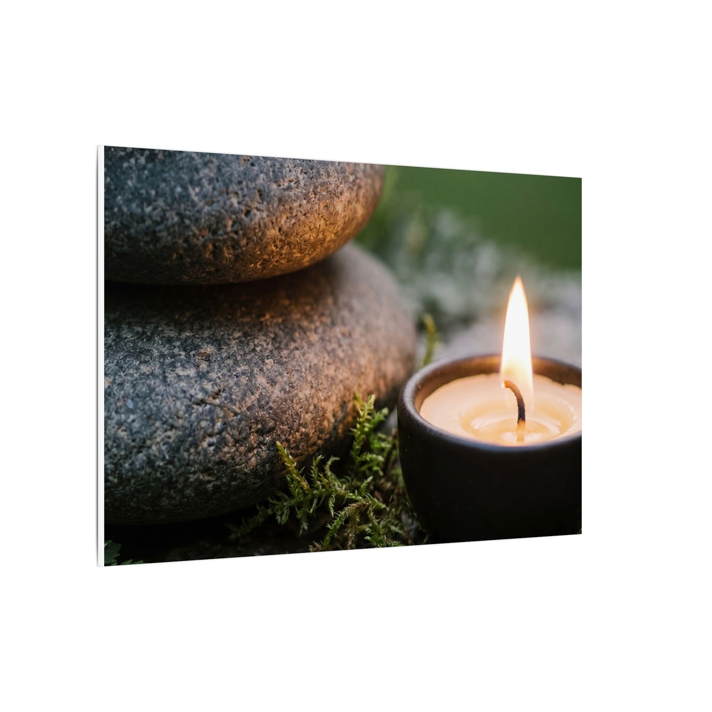 Warm River Stones Canvas Art - Japanese Pattern Japandi