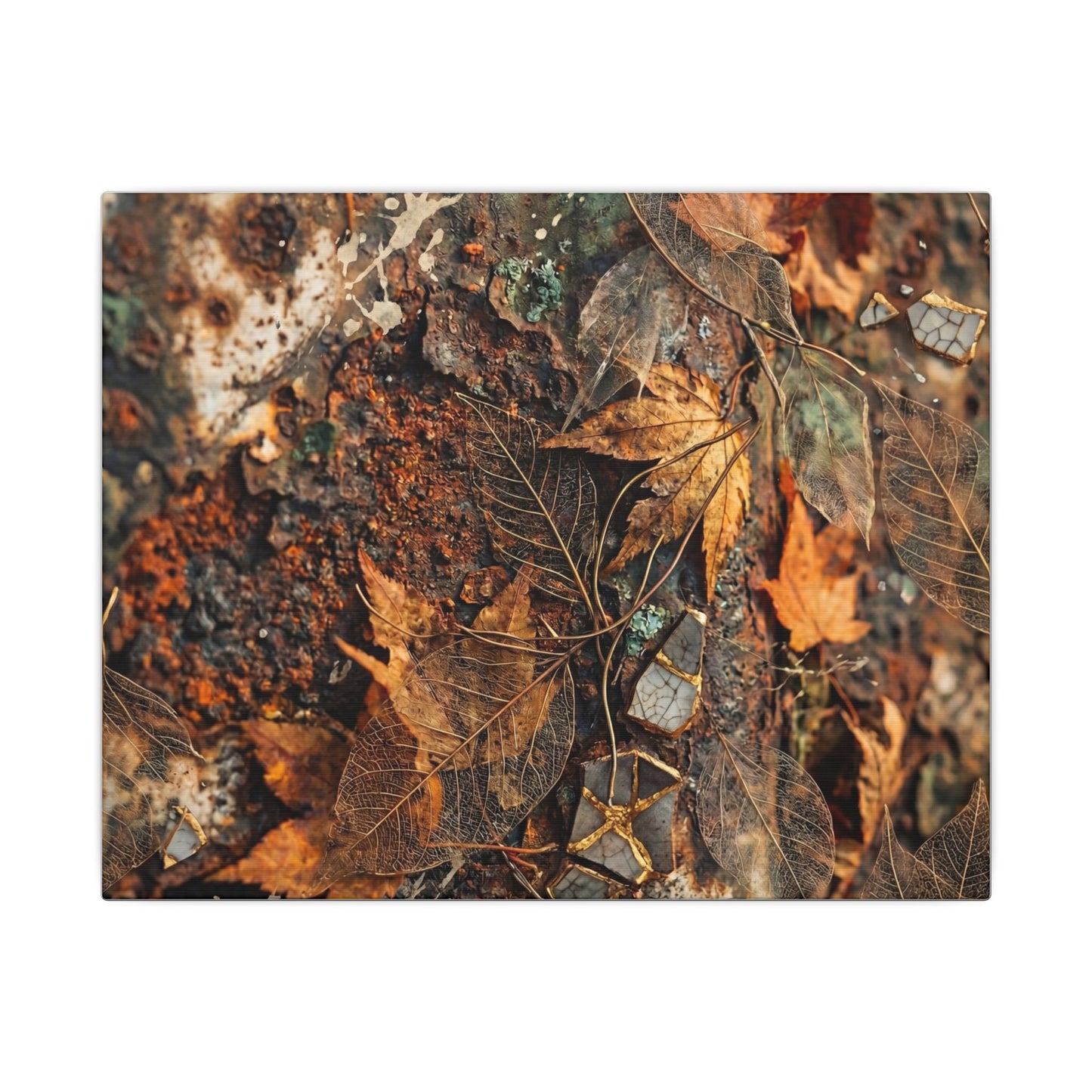 Rust Patina Canvas Art | Autumn Japandi Texture Art