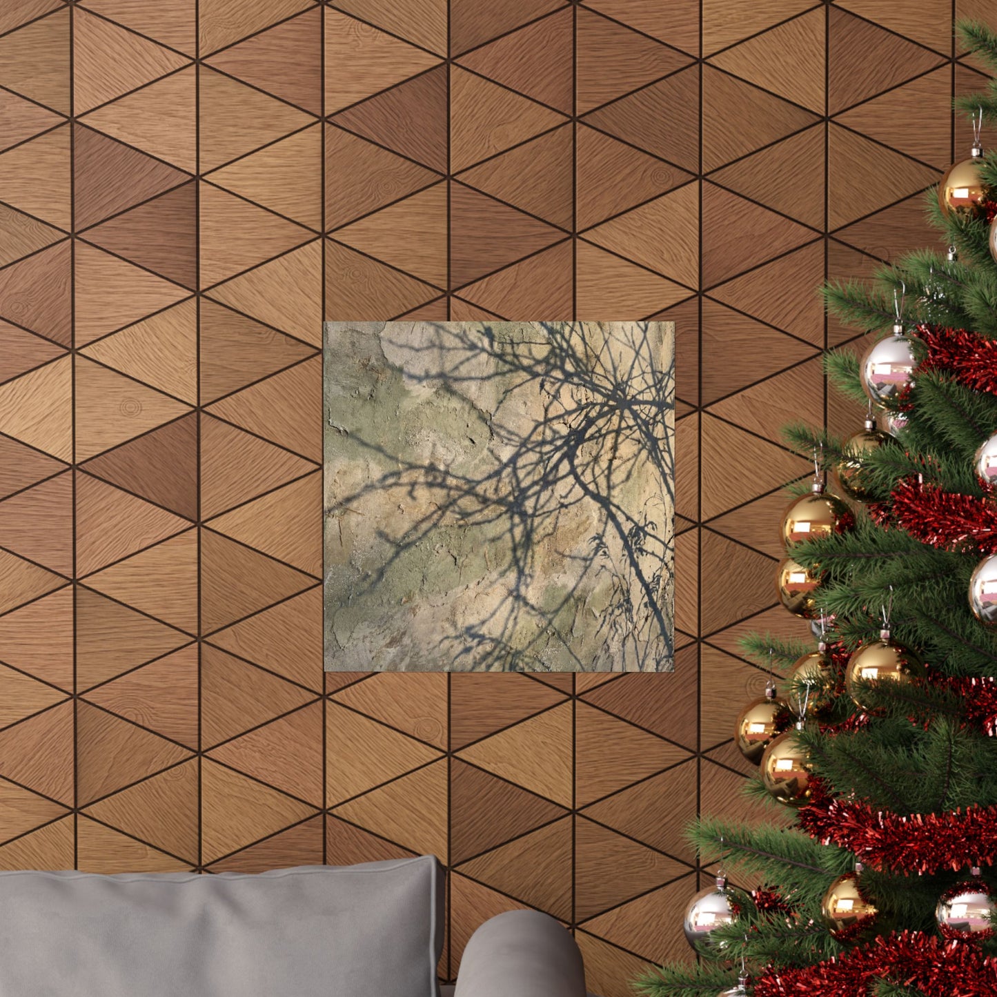 Shadow Play Winter Wall Art Print | Japandi Earthy Design
