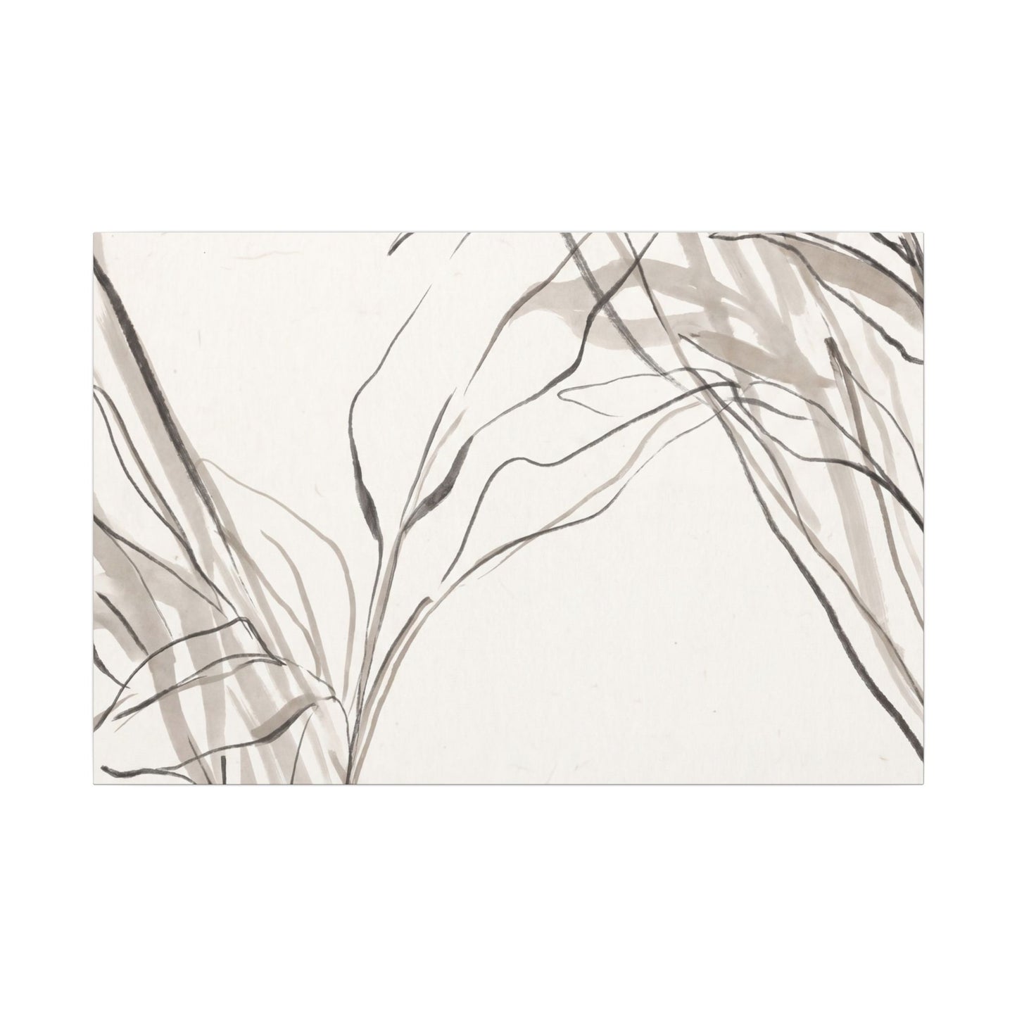 Neutral Shoji Screen Canvas Art - Minimal Line Japandi