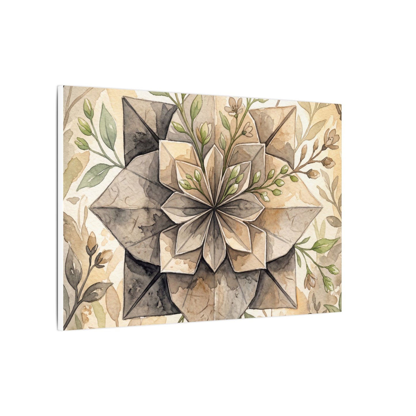 Warm Paper Fold Canvas Art - Watercolor Japandi