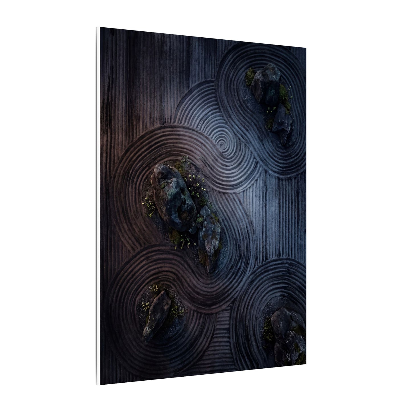 Spring Rock Garden Charcoal Ink Canvas Art | Bold Decor