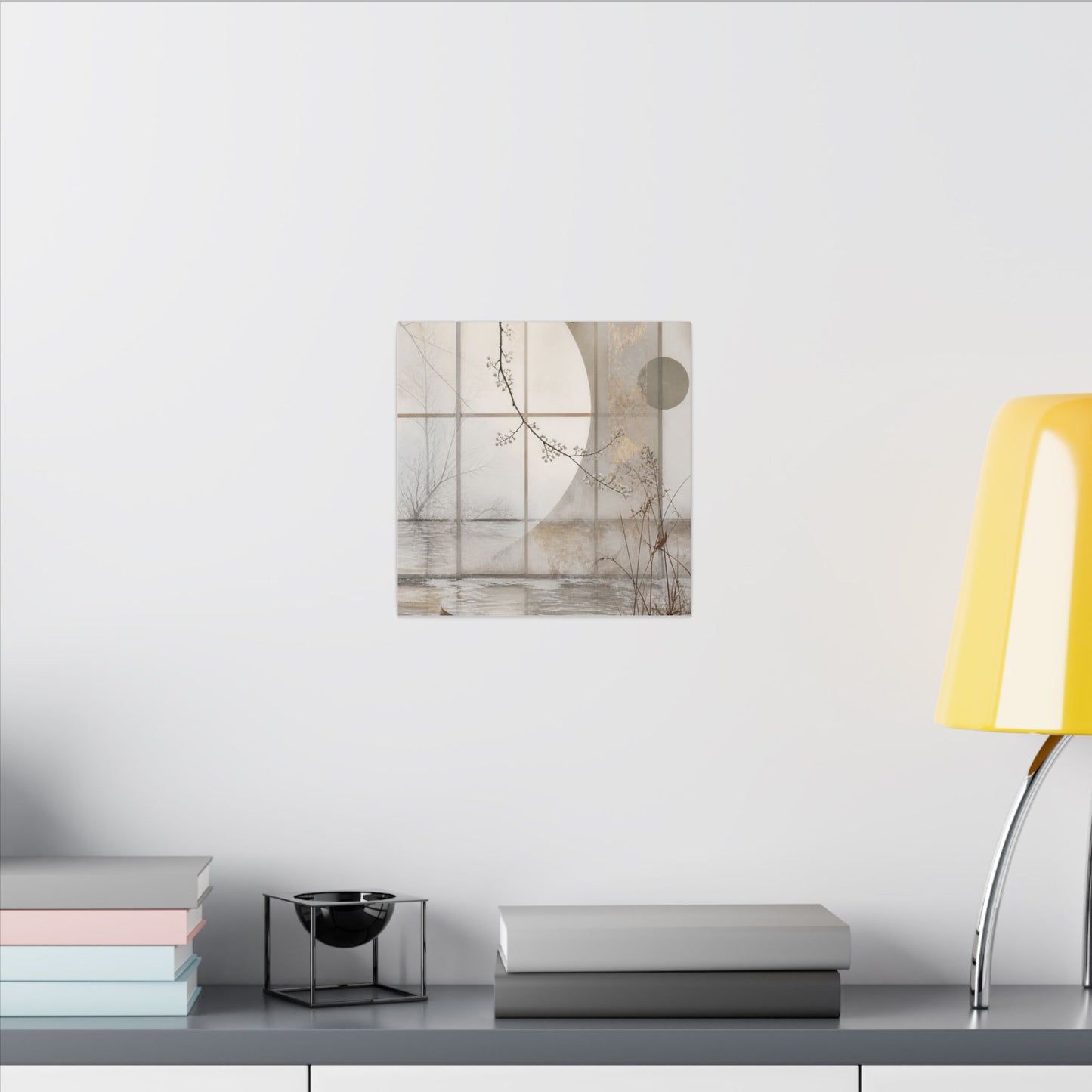 Winter Shoji Screen Japanese Pattern Canvas Art | Elegant Decor