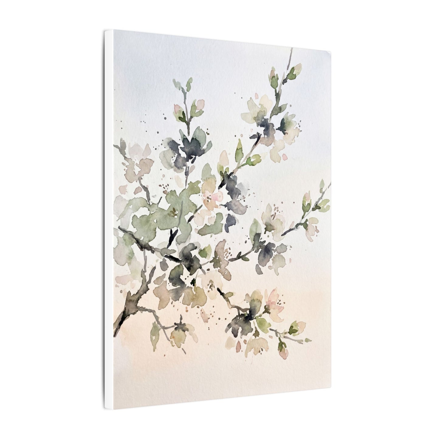 Cherry Blossom Watercolor Canvas Art | Elegant Japandi Art