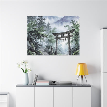 Moonlight Torii Gate Canvas Art - Zen Fukinsei