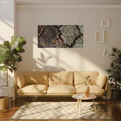Earthy Cracked Earth Canvas Art - Japanese Pattern Japandi