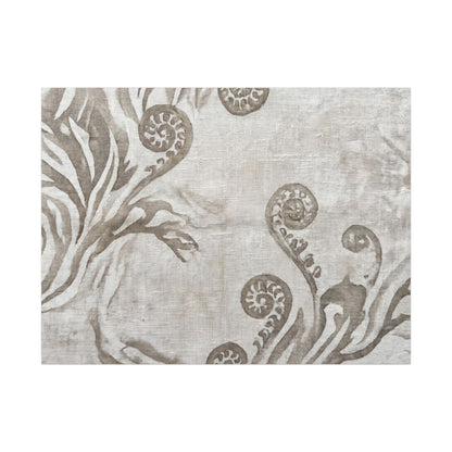 Japandi Fern Unfurling in Overcast | Japanese Pattern Canvas Art