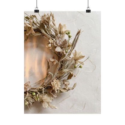 Spring Dried Flowers Japanese Pattern Wall Art Print | Warm Decor Art Print