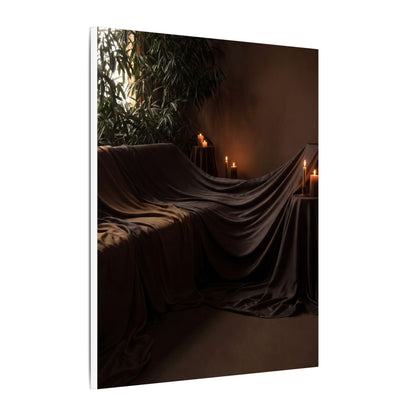 Candlelight Silk Drape Canvas Art - Dark Japandi Ma