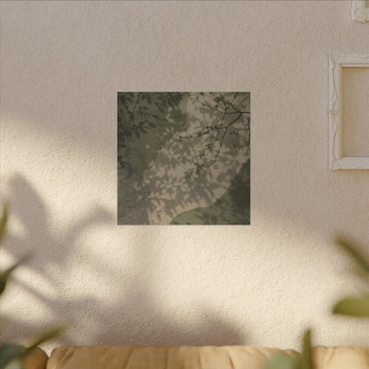 Neutral Shadow Play Canvas Art - Japanese Pattern Japandi