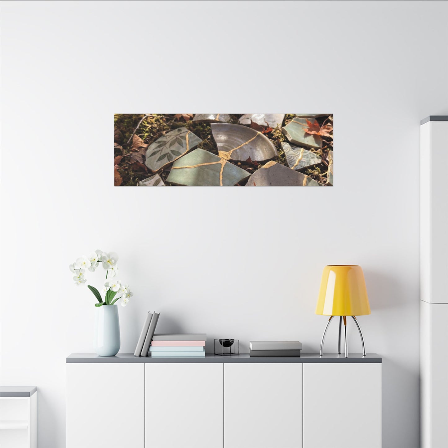 Broken Pottery Japanese Pattern Canvas Art | Elegant Japandi Art