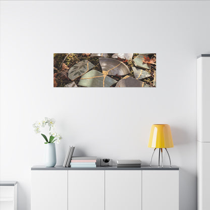 Broken Pottery Japanese Pattern Canvas Art | Elegant Japandi Art