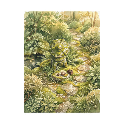 Datsuzoku Stone Lantern Canvas Art - Japandi Watercolor