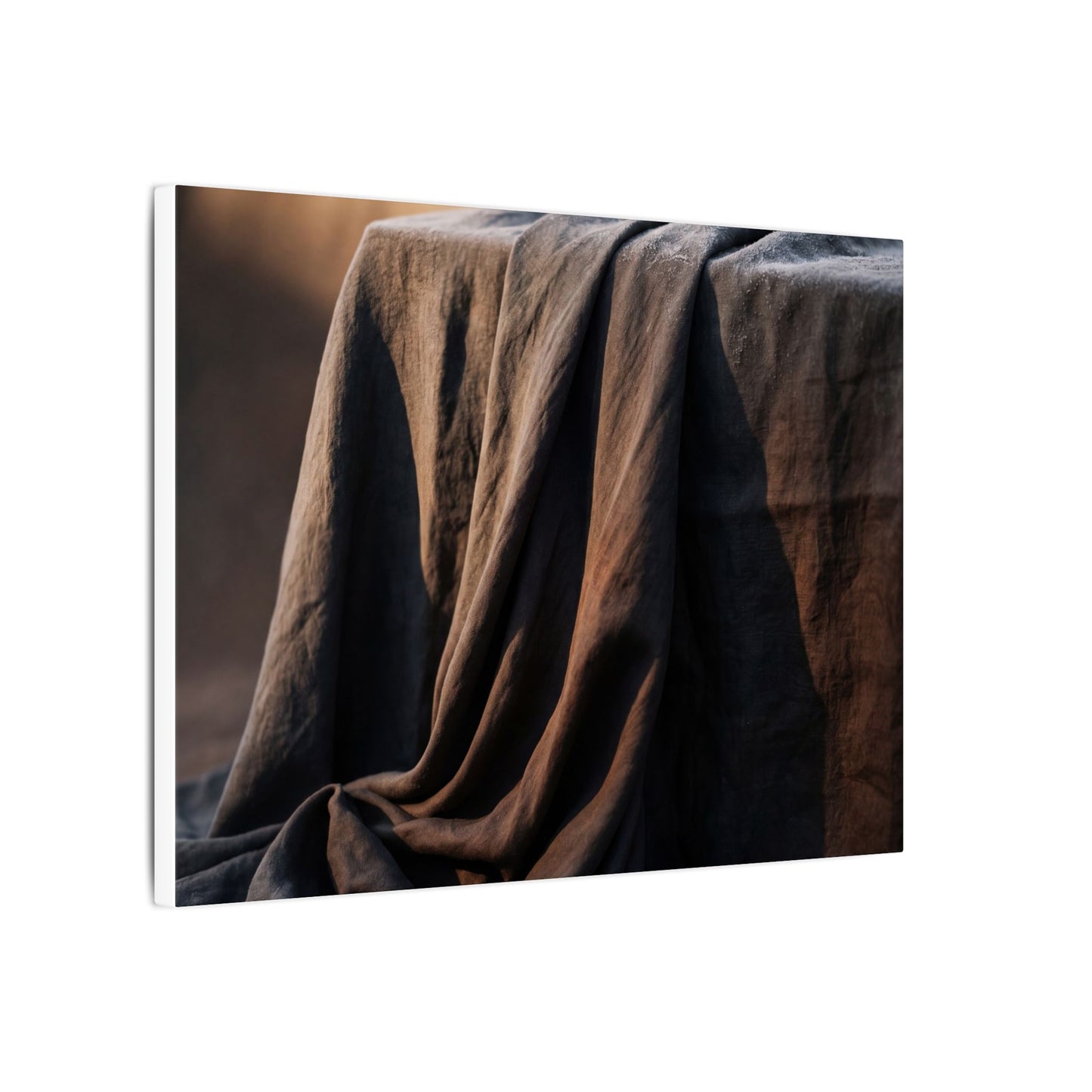 Silk Drape Canvas Art | Winter Dark Japandi Shadow Zen Art