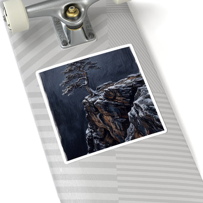 Dawn Pine Tree Sticker - Dark Japandi Fukinsei