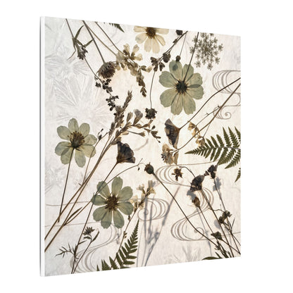 Japandi Dried Flowers in Golden Hour | Japanese Pattern Canvas Art