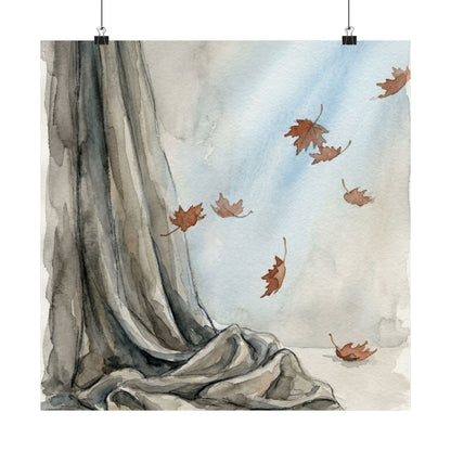 Warm Silk Drape Wall Art Print - Watercolor Japandi