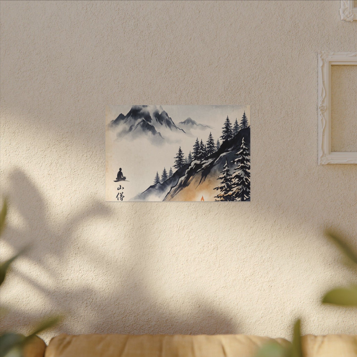 Mountain Mist Canvas Art | Winter Zen Ukiyo E Inspired Art
