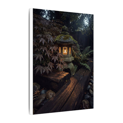 Moody Moonlit Garden Canvas Art - Shadow Zen Dark Japandi
