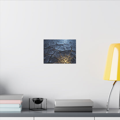 Moonlight Cracked Earth Canvas Art - Kintsugi Mono No Aware