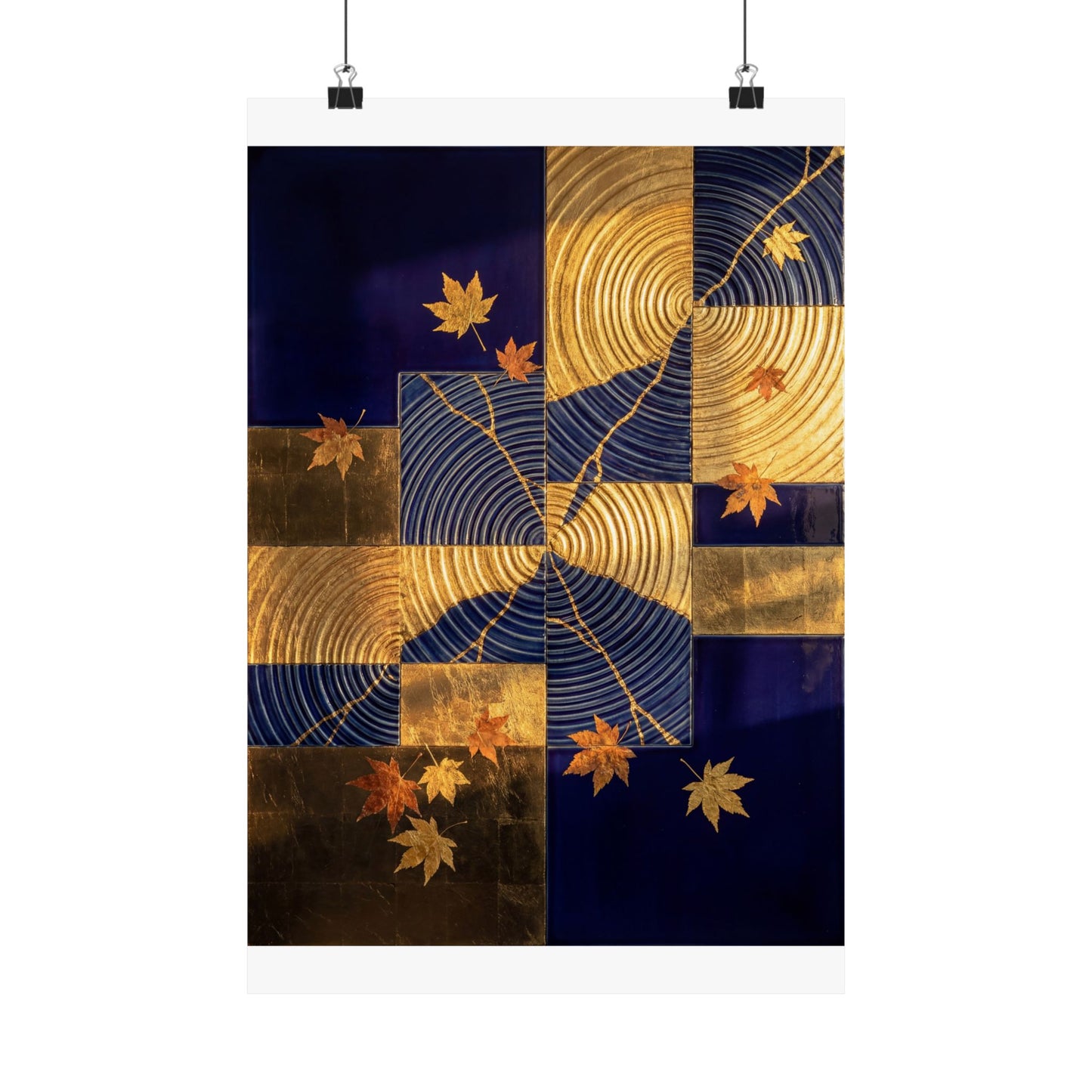 Water Ripple Autumn Wall Art Print | Kintsugi Beautiful Design Art Print