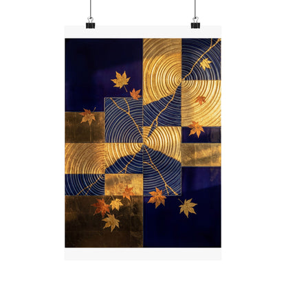 Water Ripple Autumn Wall Art Print | Kintsugi Beautiful Design Art Print