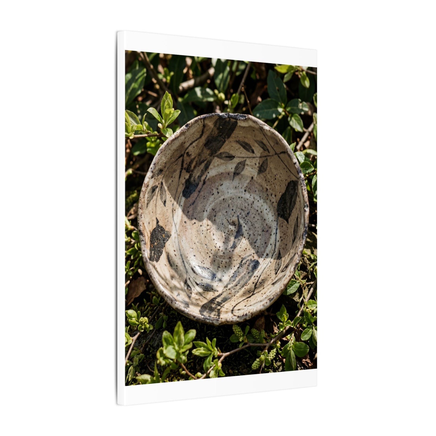 Elegant Ceramic Bowl Canvas Art - Japanese Pattern Japandi