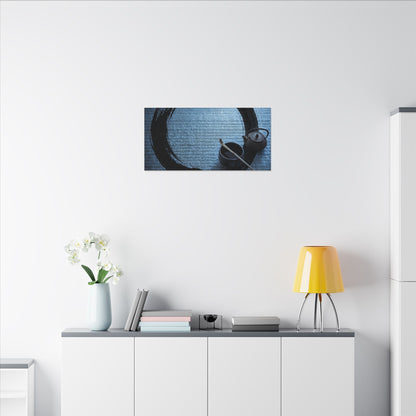 Winter Tea Ceremony Enso Canvas Art | Peaceful Decor