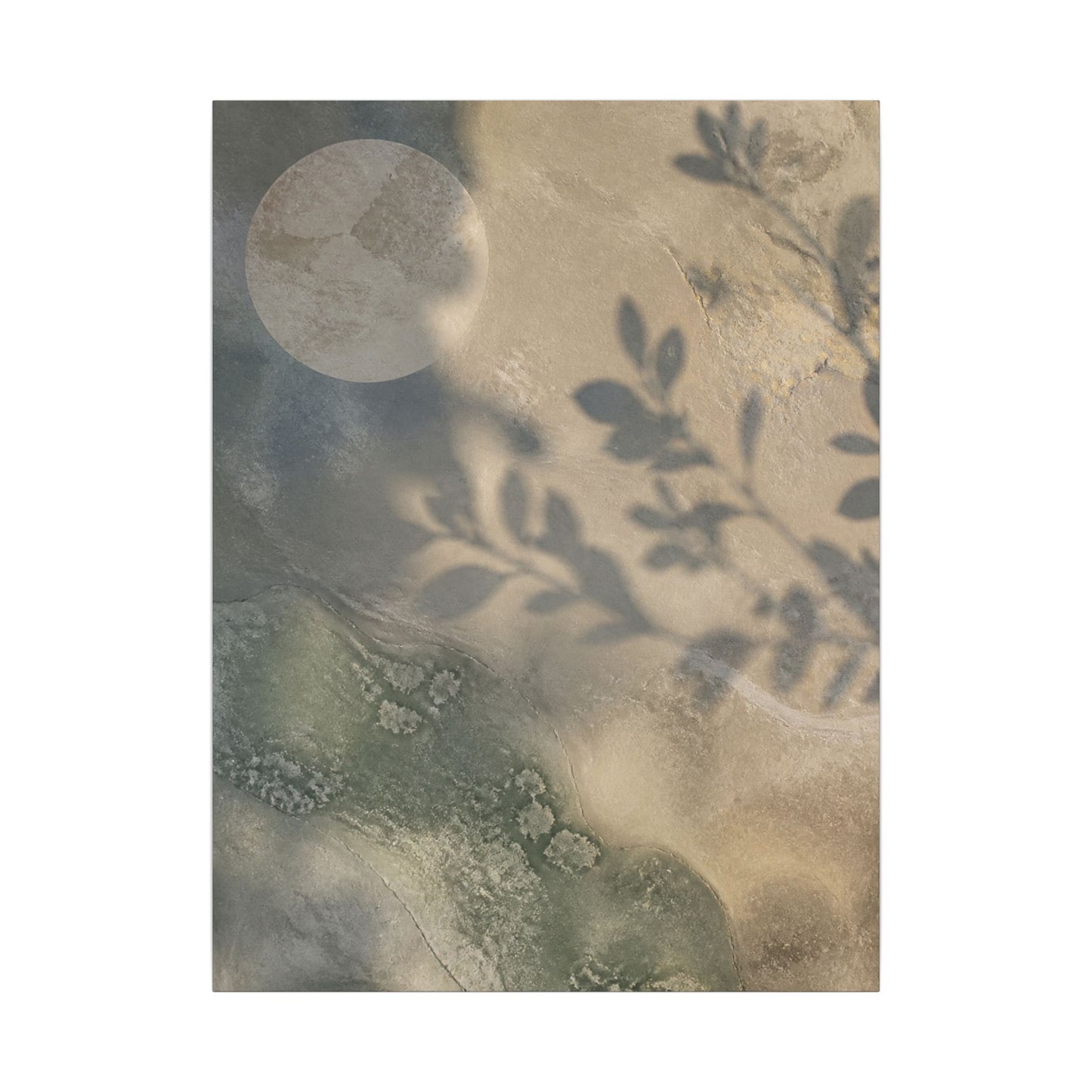Japandi Shadow Play in Moonlight | Texture Canvas Art
