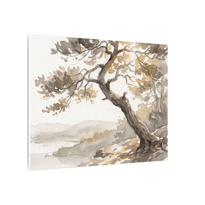 Pine Tree Watercolor Canvas Art | Elegant Japandi Art