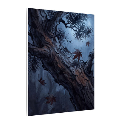 Atmospheric Pine Tree Canvas Art - Shadow Zen Dark Japandi