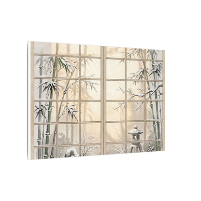 Winter Shoji Screen Sumi E Canvas Art | Tranquil Decor