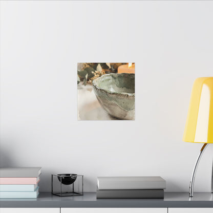 Ceramic Bowl Canvas Art | Summer Japandi Watercolor Art