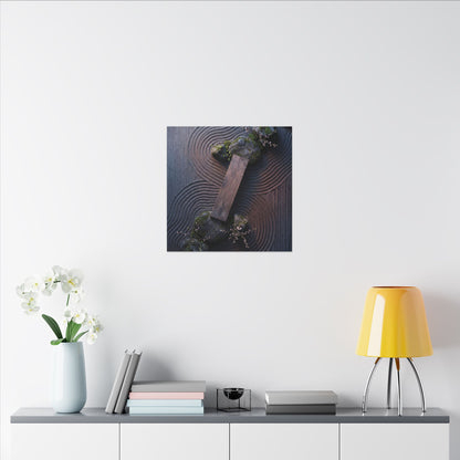 Spring Rock Garden Moody Minimal Canvas Art | Atmospheric Decor