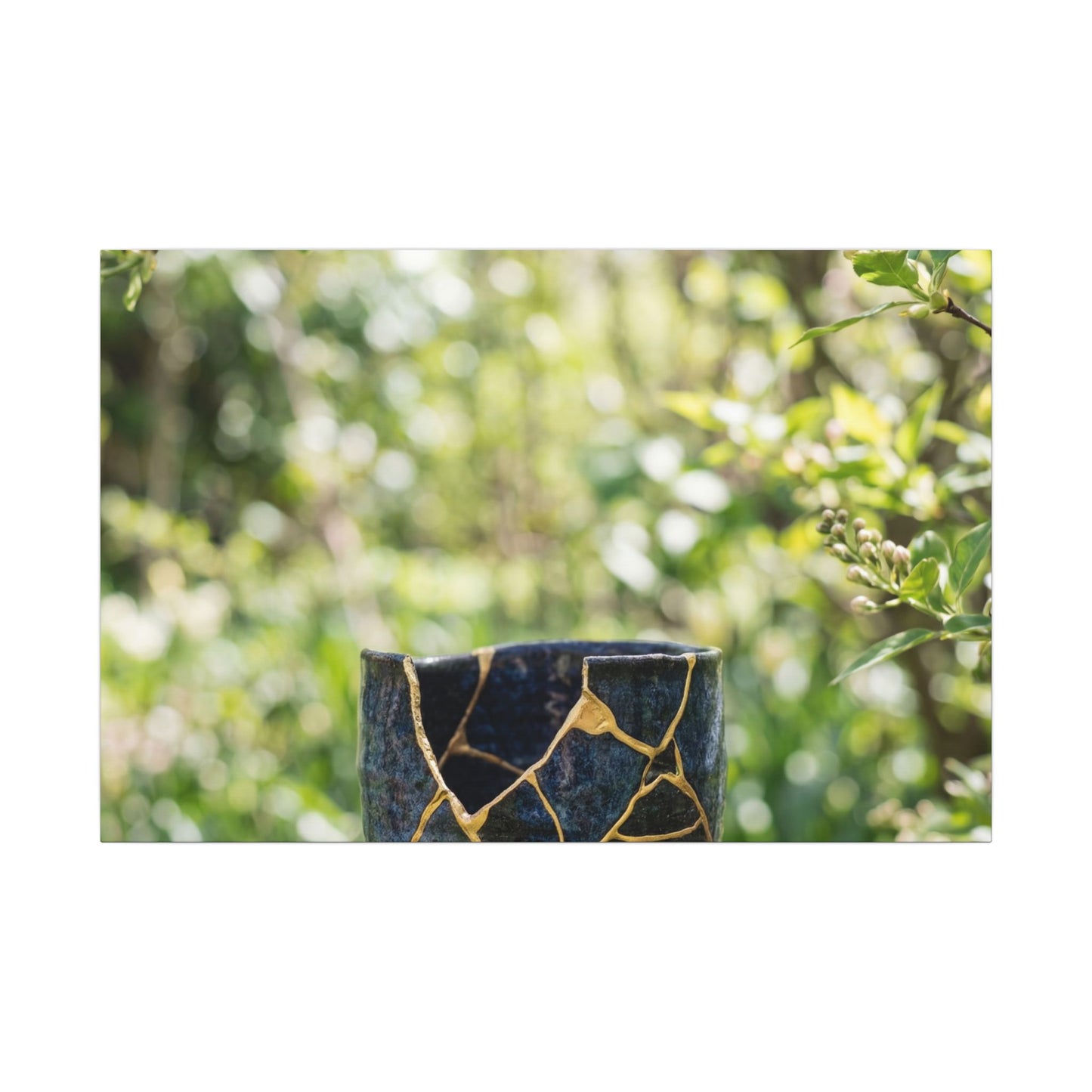 Kintsugi Broken Pottery in Dappled | Broken Beauty Canvas Art Art Print