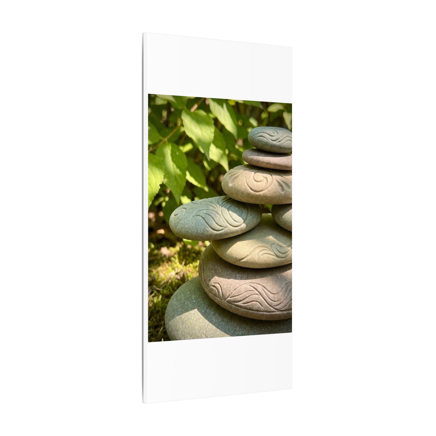 River Stones Summer Canvas Art | Japandi Earthy Design