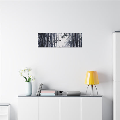 Tranquil Bamboo Grove Canvas Art - Sumi E Zen