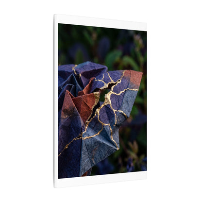 Philosophical Paper Fold Canvas Art - Gold Vein Kintsugi