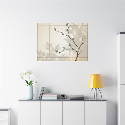 Shoji Screen Spring Canvas Art | Japandi Cozy Design